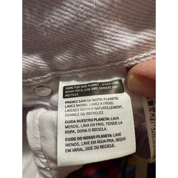 NWT Levis 501 Crop Jeans Womens 29 x26 Light Lilac Purple Raw Hem Straight Leg - Picture 12 of 14